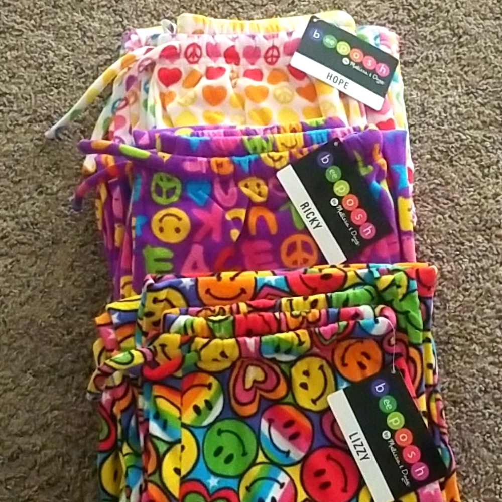 3 pr New Fleece Lounge Pants NWTS Christmas Present Gift Cozy Winter Warm Emoji